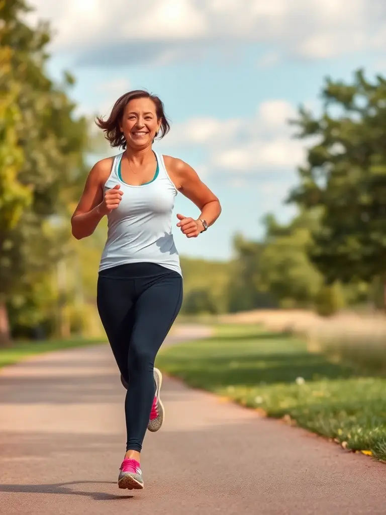 A person confidently engaging in daily activities, such as running or laughing, without experiencing urinary incontinence, highlighting the regained control.