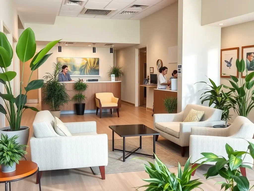 A HUPHUP center in Amsterdam, Netherlands, featuring a welcoming reception area and friendly staff ready to assist clients with PelviForte treatments.